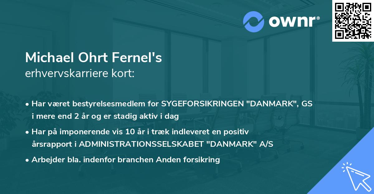 Michael Ohrt Fernel's erhvervskarriere kort