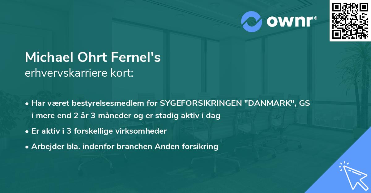 Michael Ohrt Fernel's erhvervskarriere kort