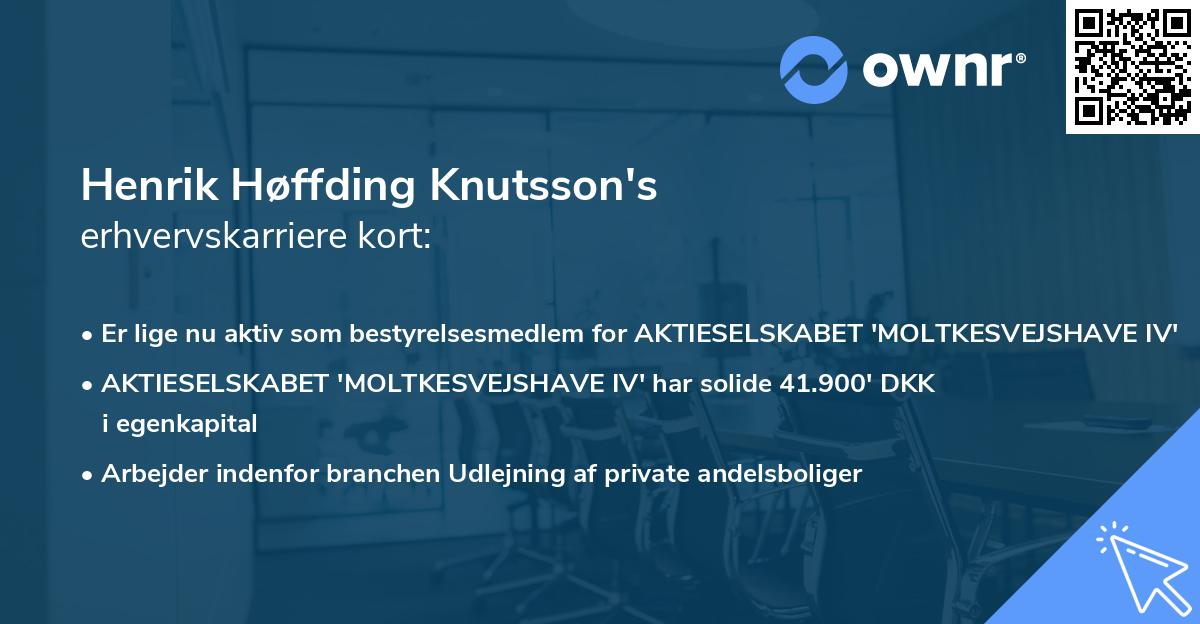 Henrik Høffding Knutsson's erhvervskarriere kort
