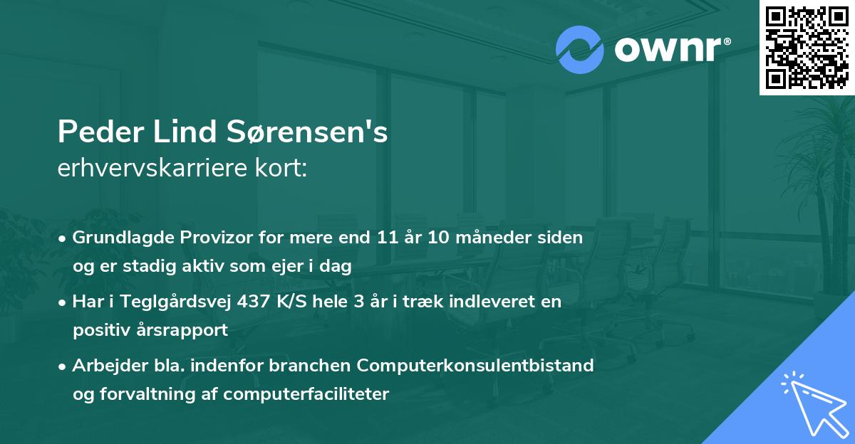 Peder Lind Sørensen's erhvervskarriere kort