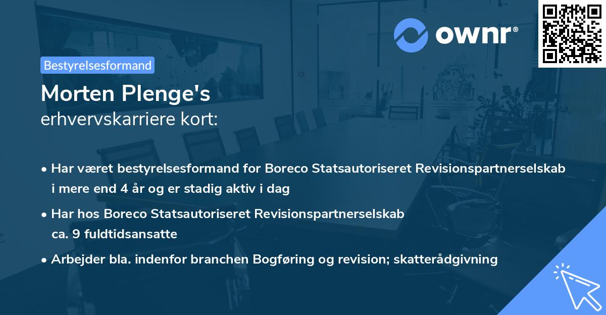 Morten Plenge's erhvervskarriere kort