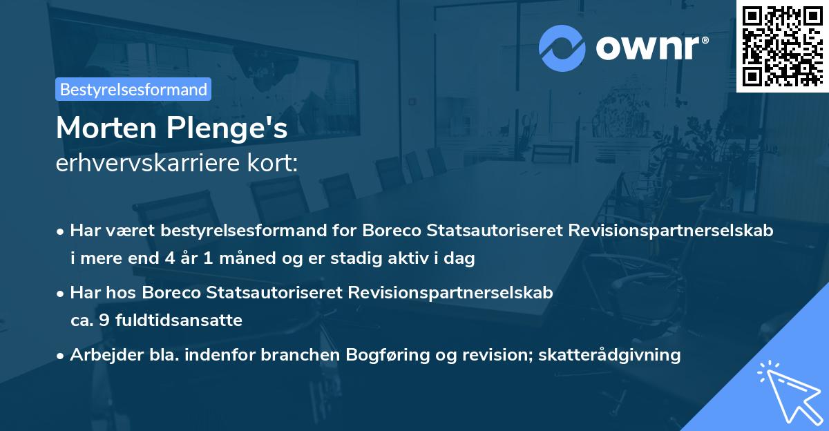 Morten Plenge's erhvervskarriere kort