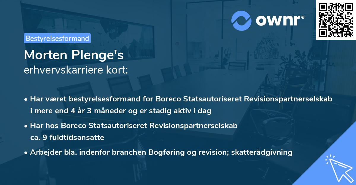 Morten Plenge's erhvervskarriere kort