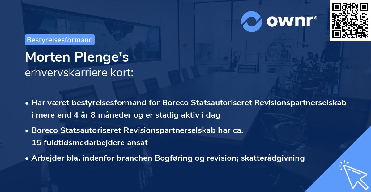 Morten Plenge's erhvervskarriere kort