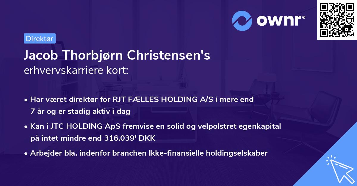 Jacob Thorbjørn Christensen's erhvervskarriere kort