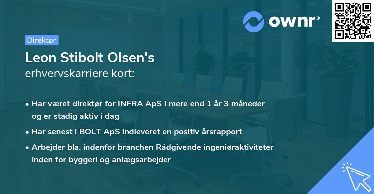 Leon Stibolt Olsen's erhvervskarriere kort