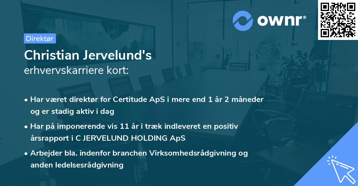 Christian Jervelund's erhvervskarriere kort
