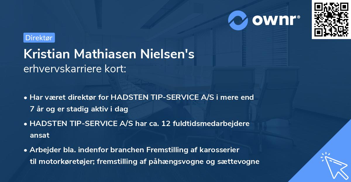 Kristian Mathiasen Nielsen's erhvervskarriere kort