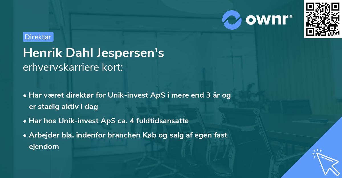 Henrik Dahl Jespersen's erhvervskarriere kort