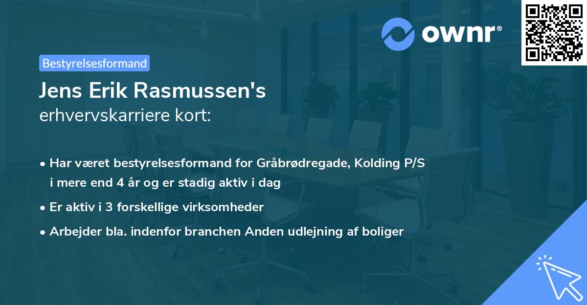 Jens Erik Rasmussen's erhvervskarriere kort