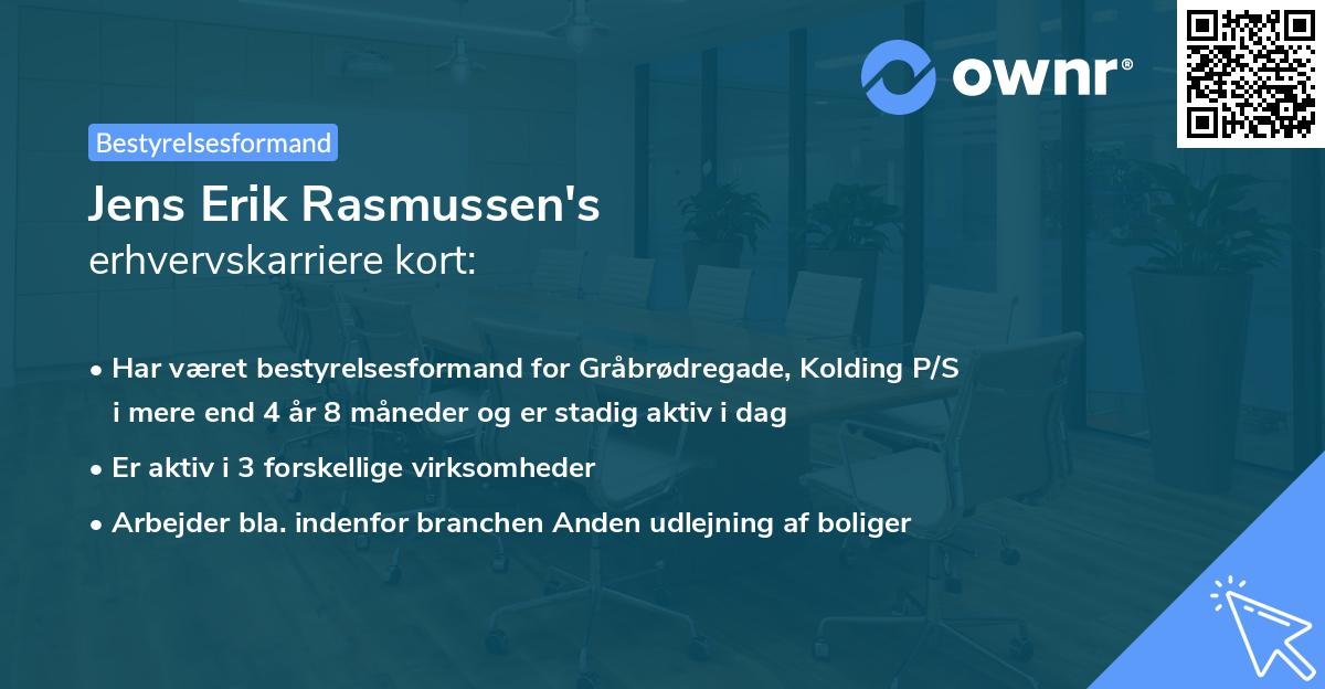 Jens Erik Rasmussen's erhvervskarriere kort