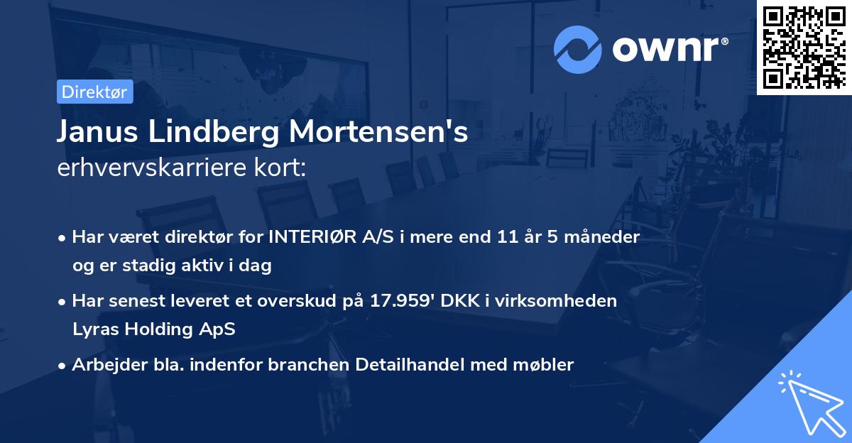 Janus Lindberg Mortensen's erhvervskarriere kort