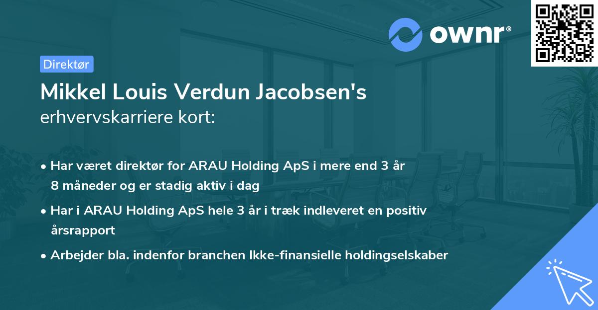 Mikkel Louis Verdun Jacobsen's erhvervskarriere kort