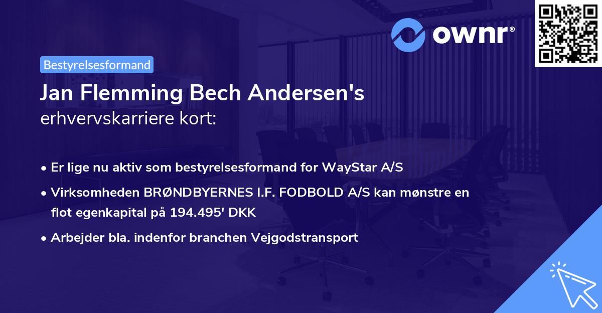 Jan Flemming Bech Andersen's erhvervskarriere kort