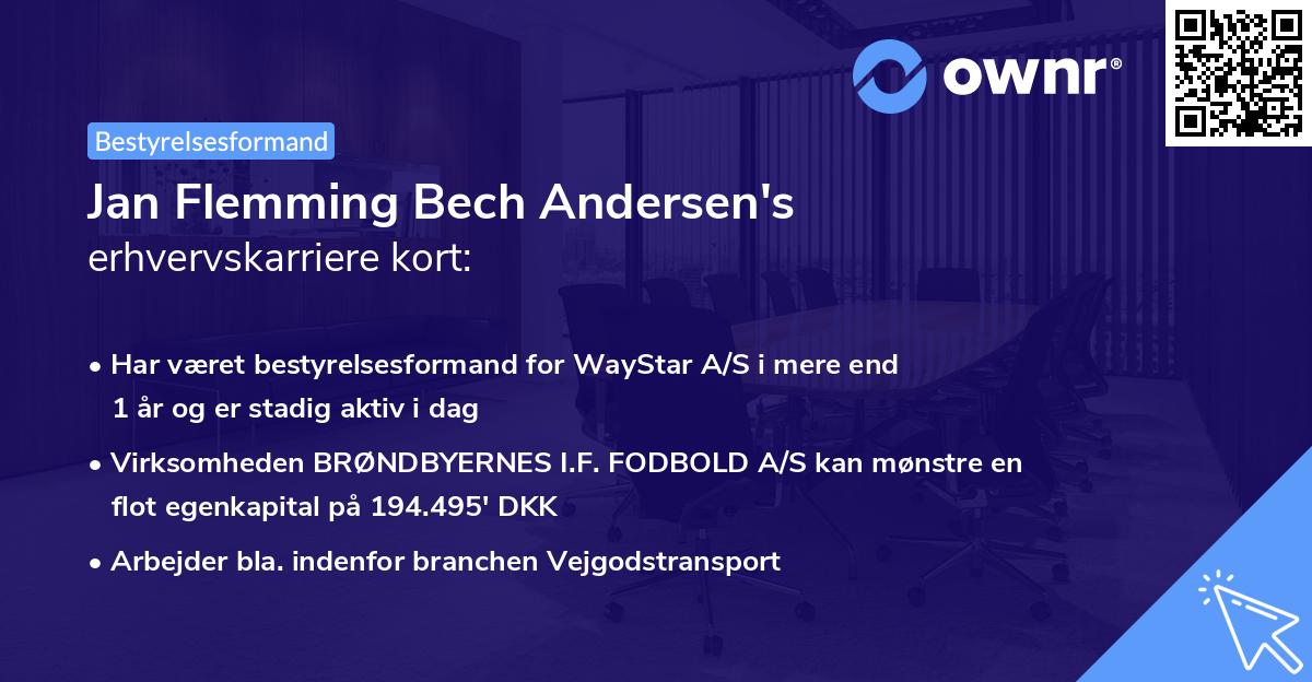 Jan Flemming Bech Andersen's erhvervskarriere kort