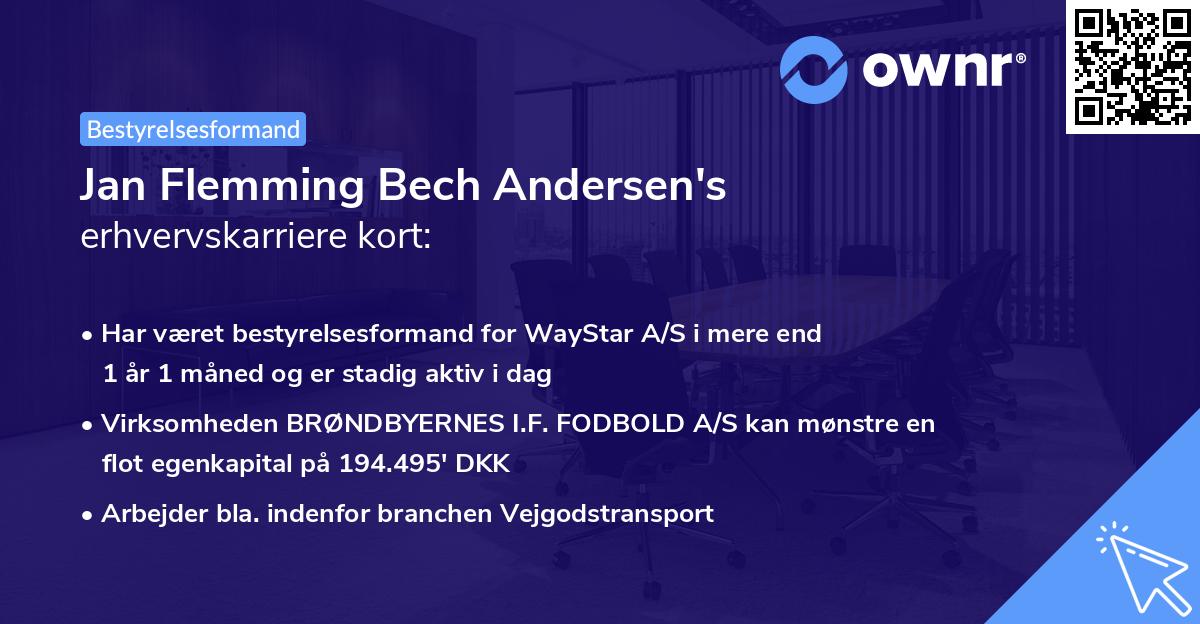 Jan Flemming Bech Andersen's erhvervskarriere kort