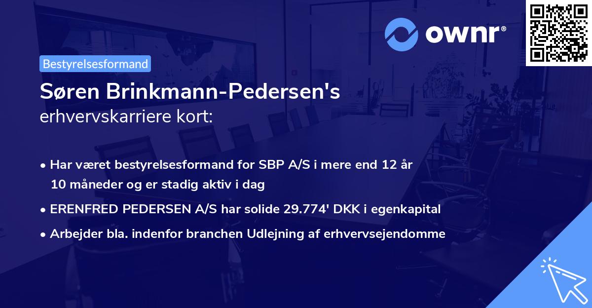 Søren Brinkmann-Pedersen's erhvervskarriere kort