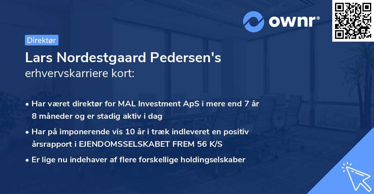 Lars Nordestgaard Pedersen's erhvervskarriere kort