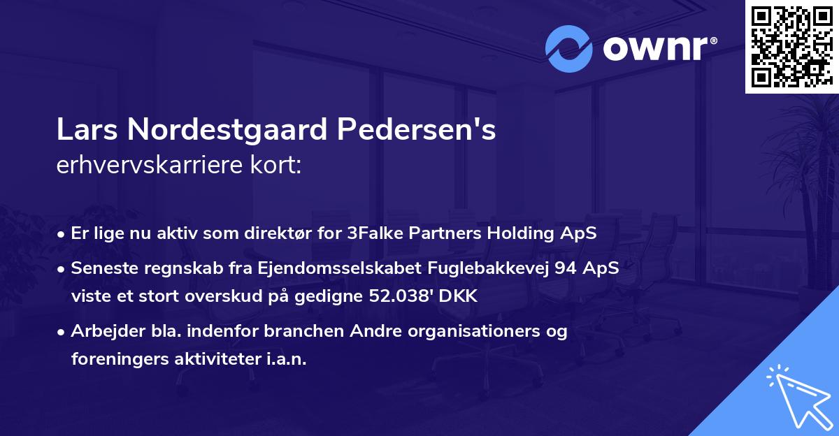 Lars Nordestgaard Pedersen's erhvervskarriere kort
