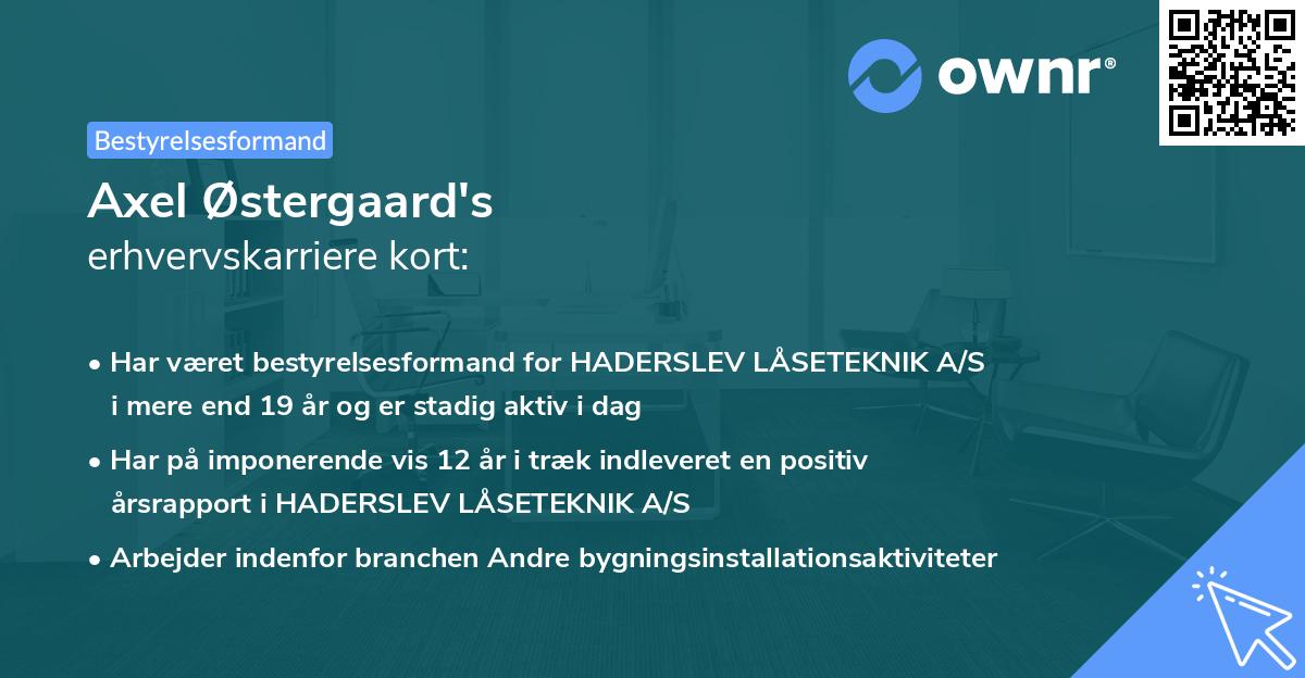 Axel Østergaard's erhvervskarriere kort