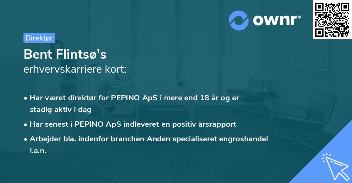Bent Flintsø's erhvervskarriere kort