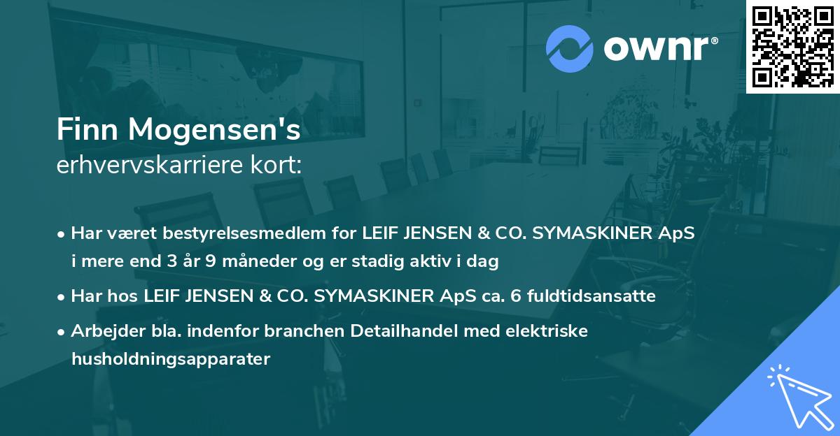 Finn Mogensen's erhvervskarriere kort