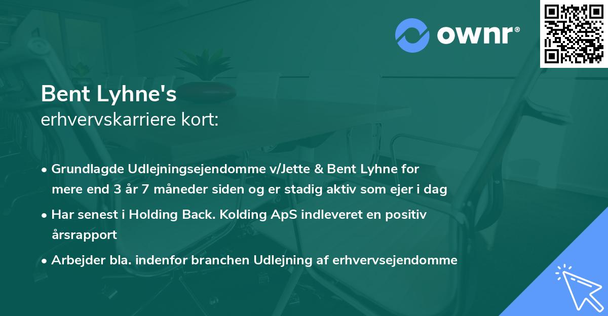 Bent Lyhne's erhvervskarriere kort