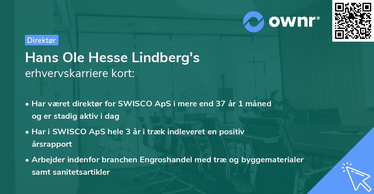 Hans Ole Hesse Lindberg's erhvervskarriere kort