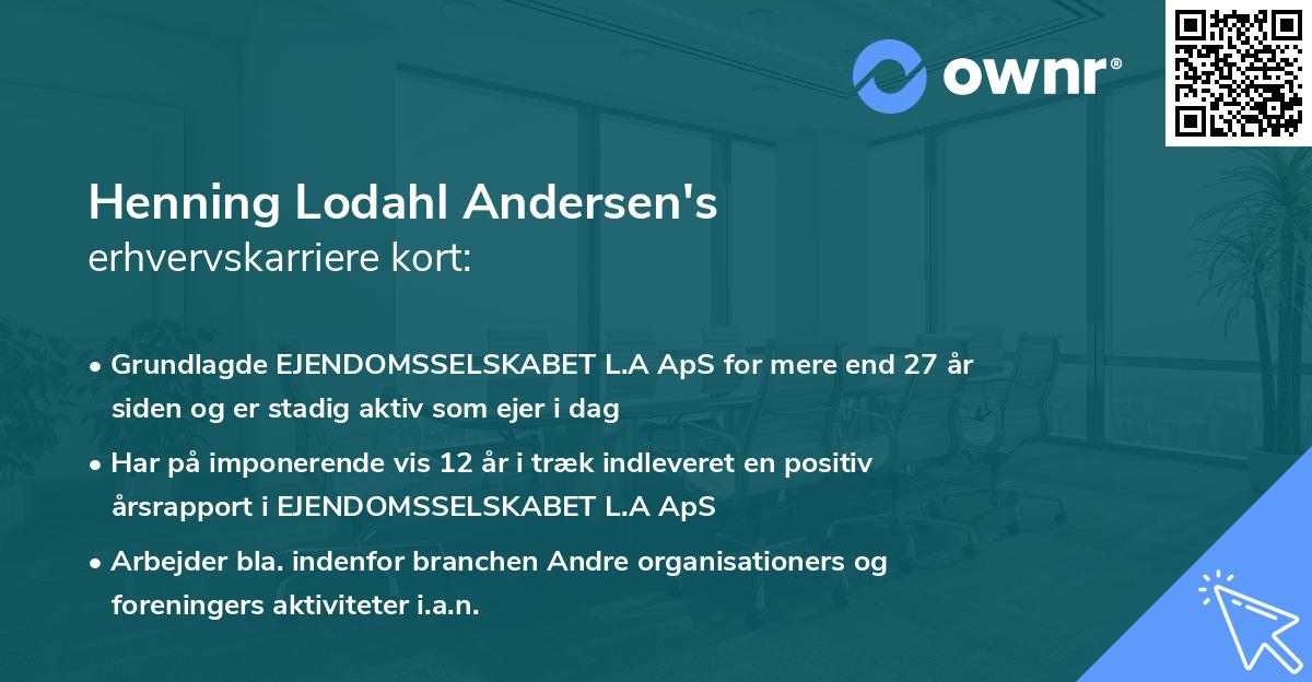 Henning Lodahl Andersen's erhvervskarriere kort