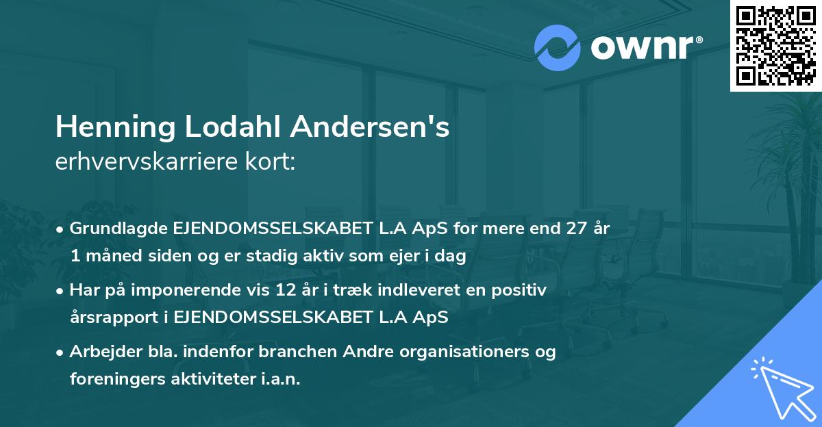 Henning Lodahl Andersen's erhvervskarriere kort