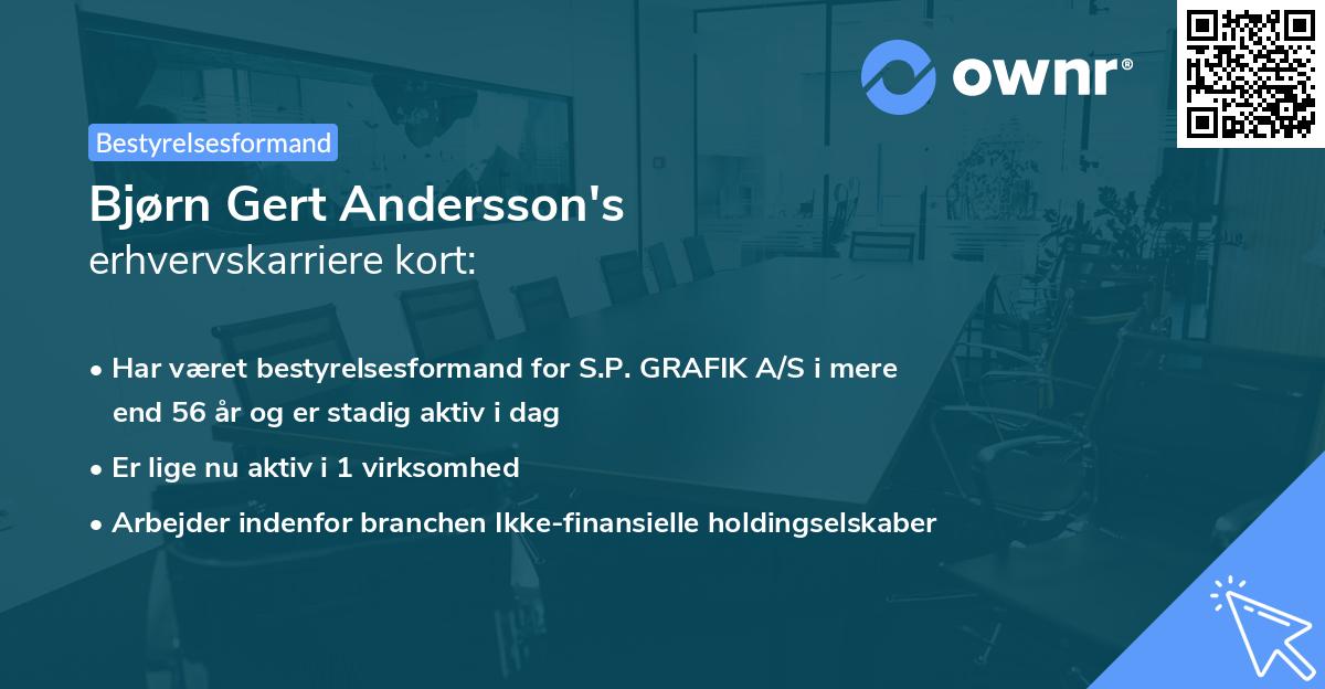 Bjørn Gert Andersson's erhvervskarriere kort
