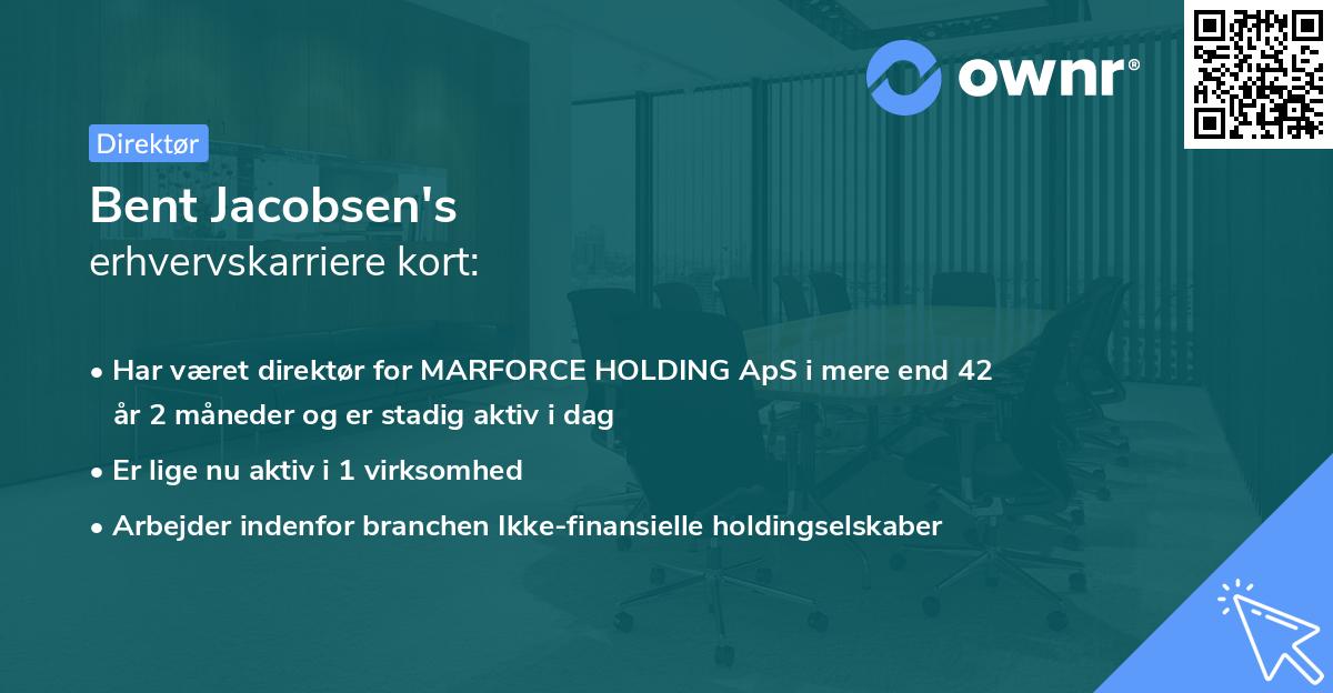 Bent Jacobsen's erhvervskarriere kort