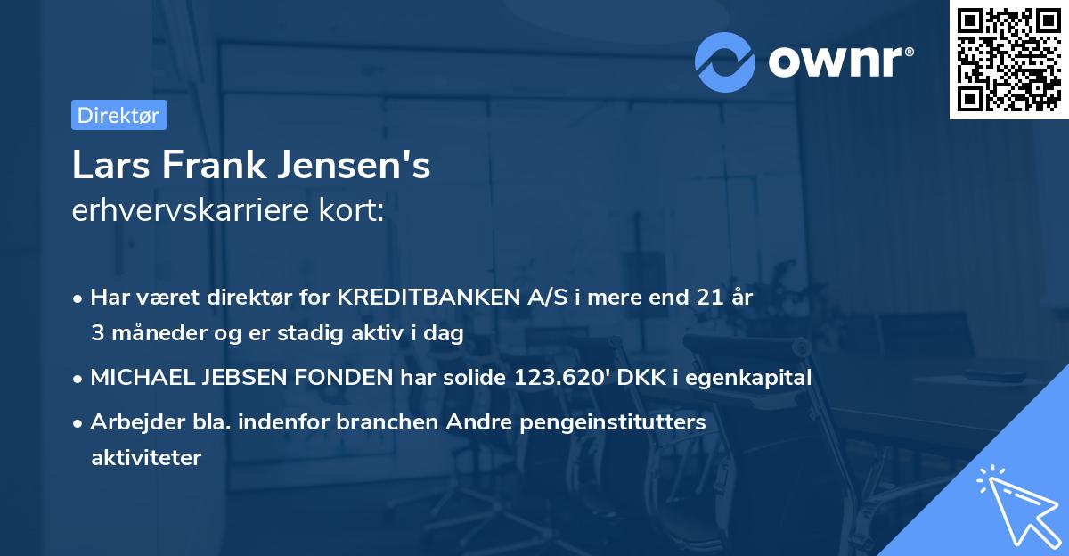 Lars Frank Jensen's erhvervskarriere kort