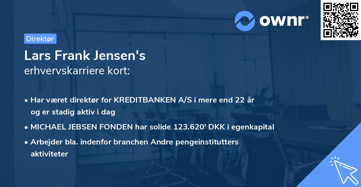 Lars Frank Jensen's erhvervskarriere kort