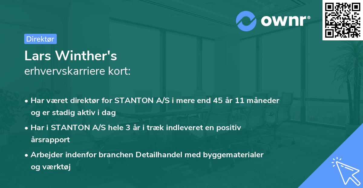 Lars Winther's erhvervskarriere kort