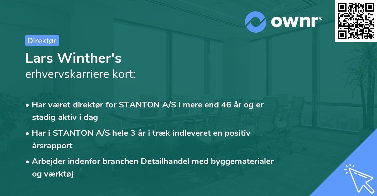 Lars Winther's erhvervskarriere kort