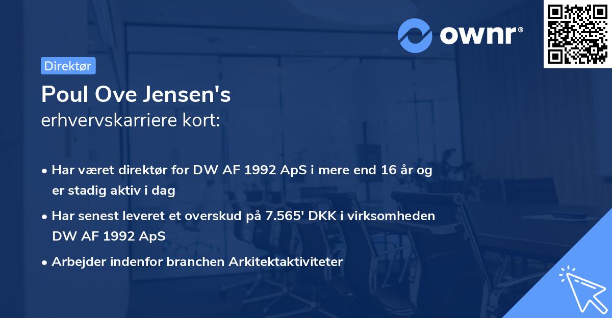 Poul Ove Jensen's erhvervskarriere kort