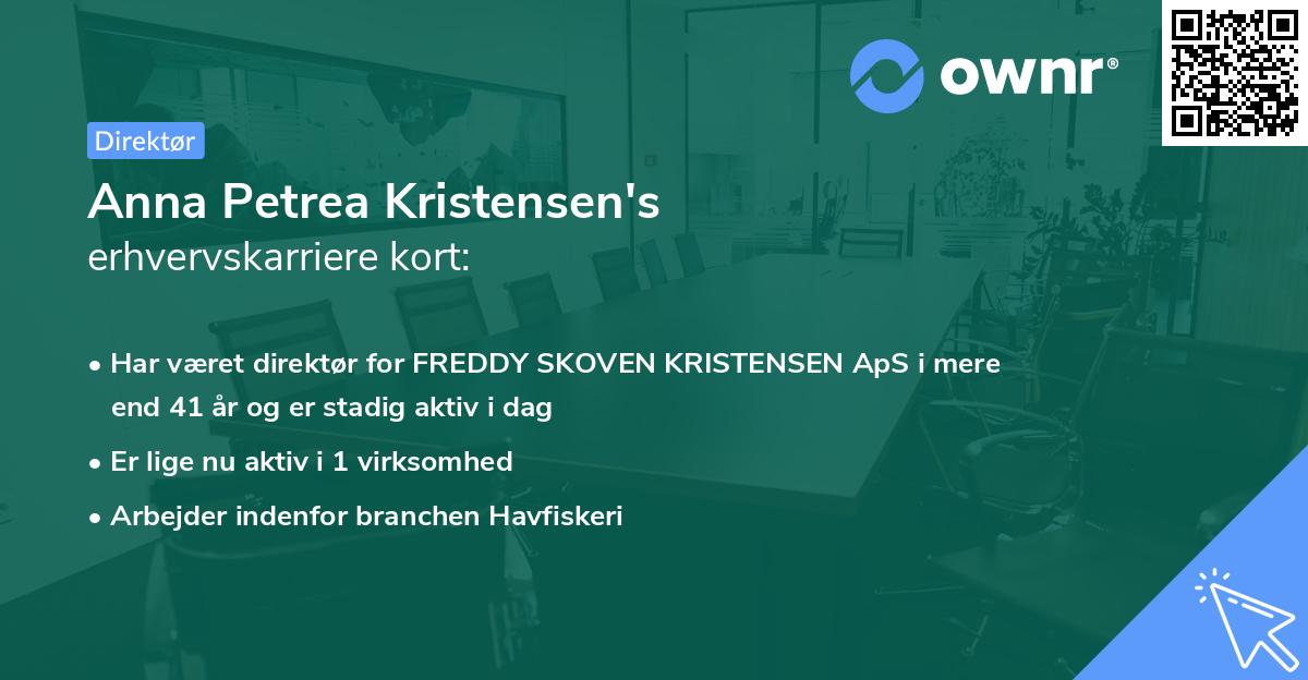Anna Petrea Kristensen's erhvervskarriere kort