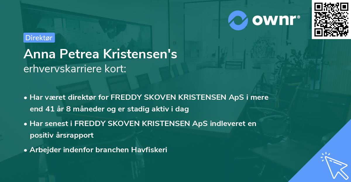Anna Petrea Kristensen's erhvervskarriere kort