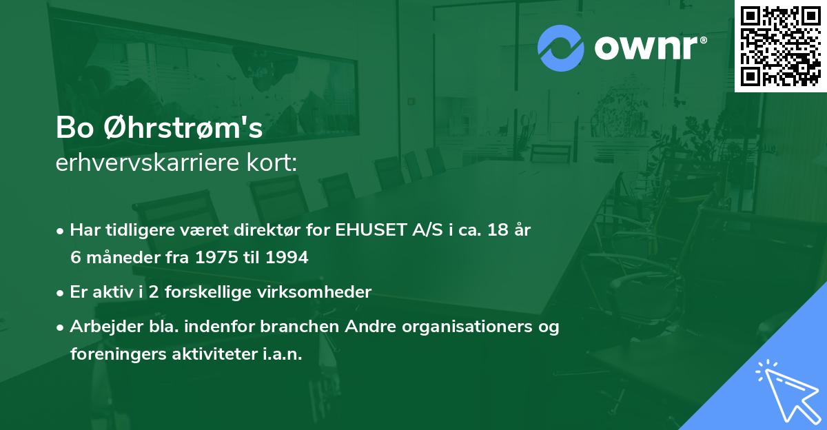 Bo Øhrstrøm's erhvervskarriere kort
