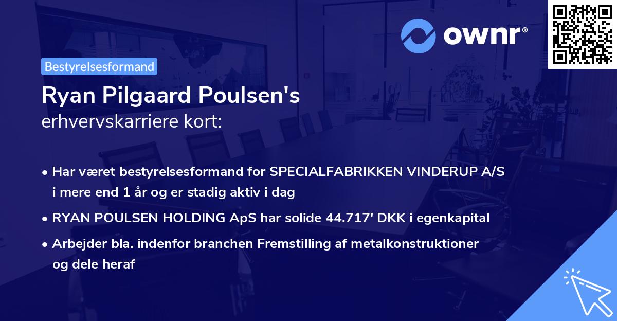 Ryan Pilgaard Poulsen's erhvervskarriere kort