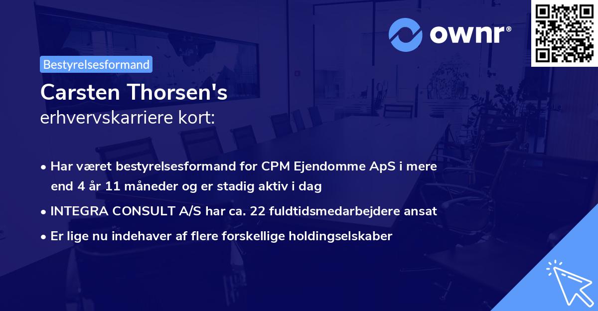 Carsten Thorsen's erhvervskarriere kort