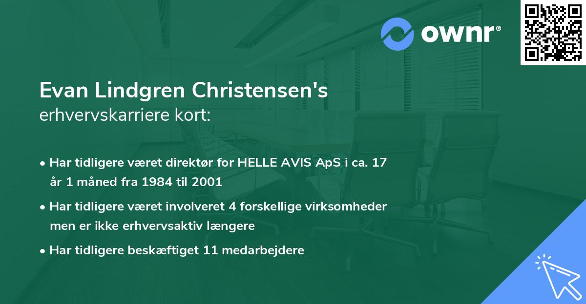 Evan Lindgren Christensen's erhvervskarriere kort