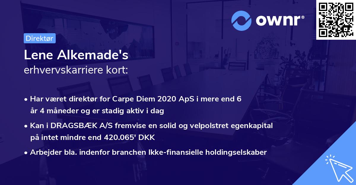 Lene Alkemade's erhvervskarriere kort
