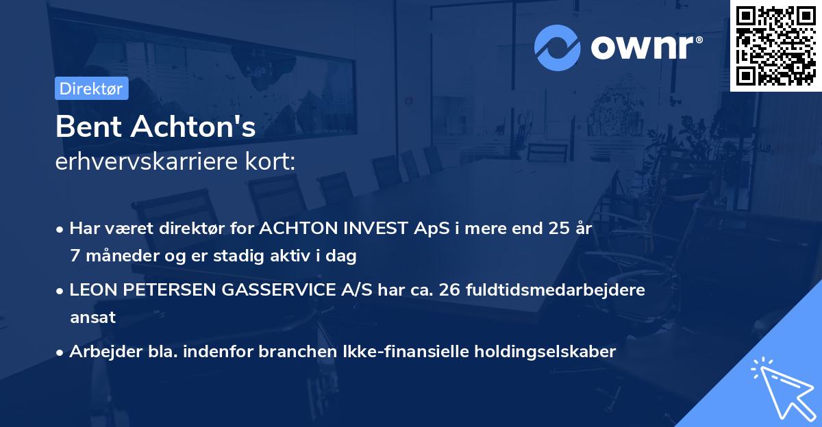 Bent Achton's erhvervskarriere kort