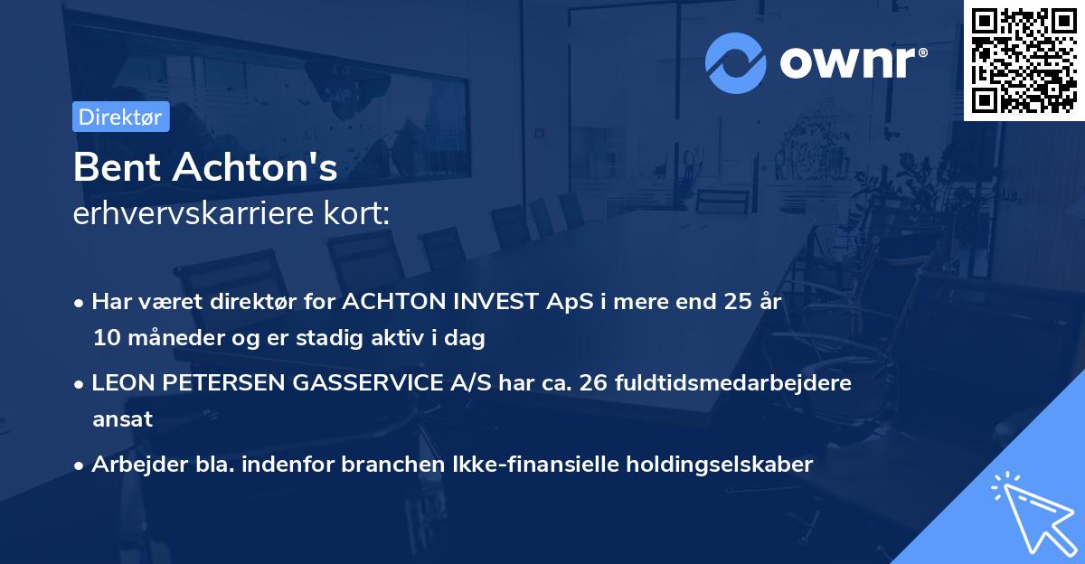 Bent Achton's erhvervskarriere kort