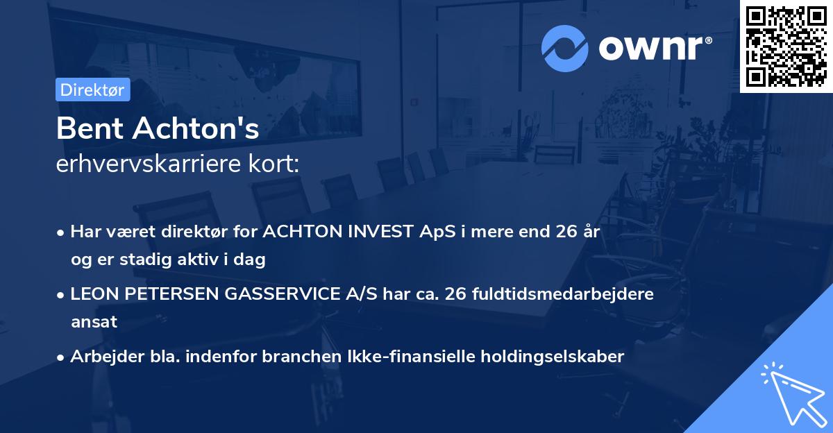 Bent Achton's erhvervskarriere kort