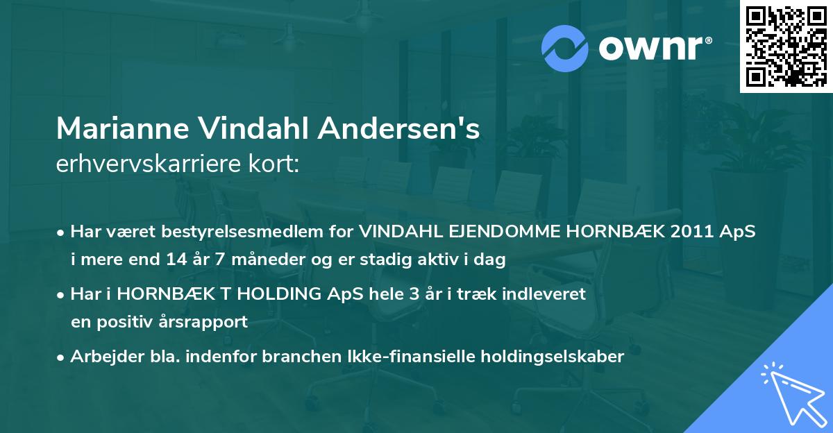 Marianne Vindahl Andersen's erhvervskarriere kort