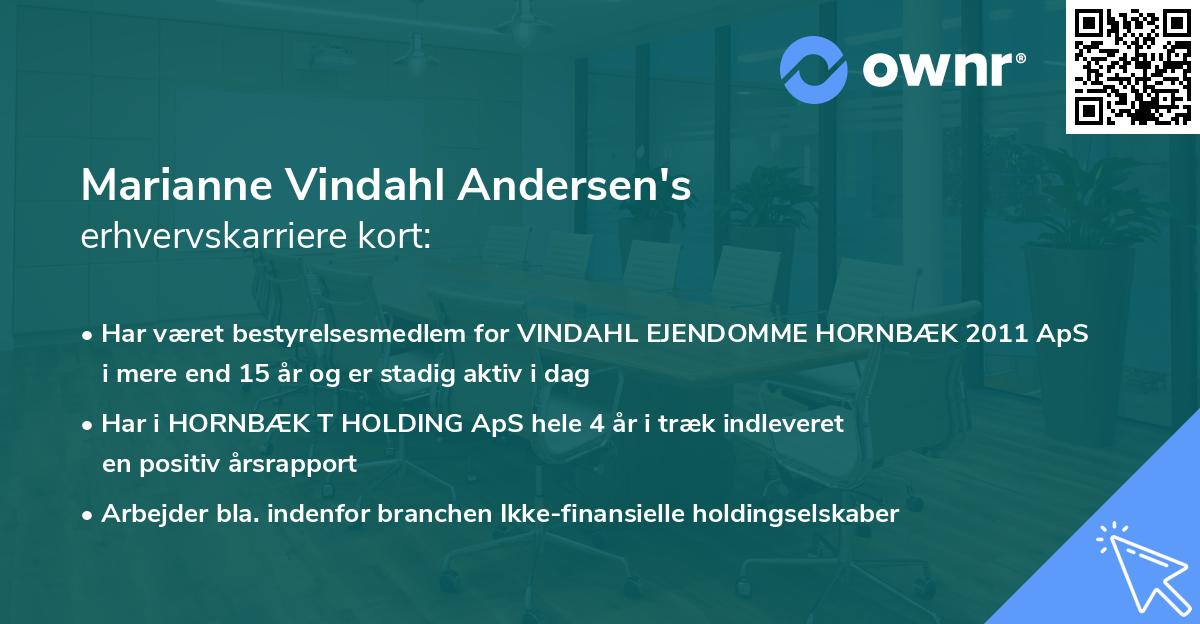 Marianne Vindahl Andersen's erhvervskarriere kort