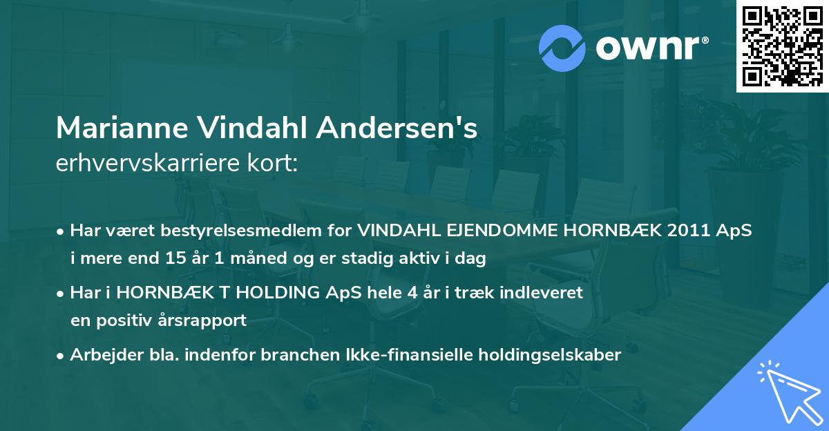 Marianne Vindahl Andersen's erhvervskarriere kort